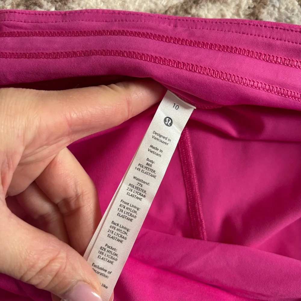 Lululemon Pace Rival Mid-Rise Skirt Extra Long Pleated Lined Skort Zip Pocket - Picture 6 of 7